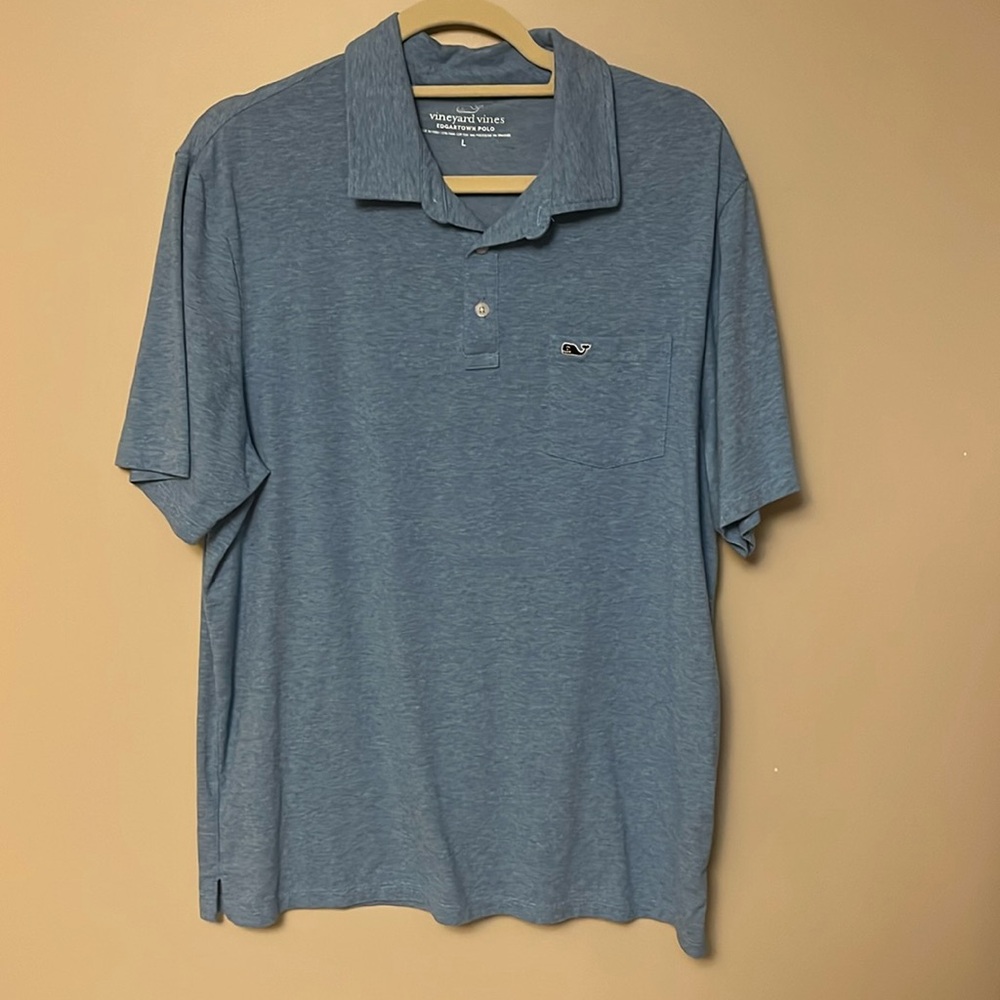 Vineyard Vines Edgartown Golf Polo Shirt Mens Blue Pima Cotton